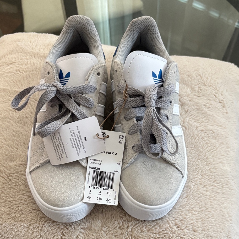 Adidas Kids' Gray and White Sneakers